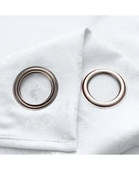 Rt Designer Collection Calypso Shimmer Jacquard 2 Pack Grommet Curtain Panel Pair 36" x 84" White