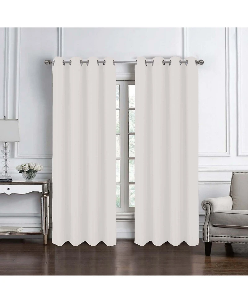 Rt Designer Collection Cindy Textured 2 Pack Grommet Curtain Panel 36" x 84" White
