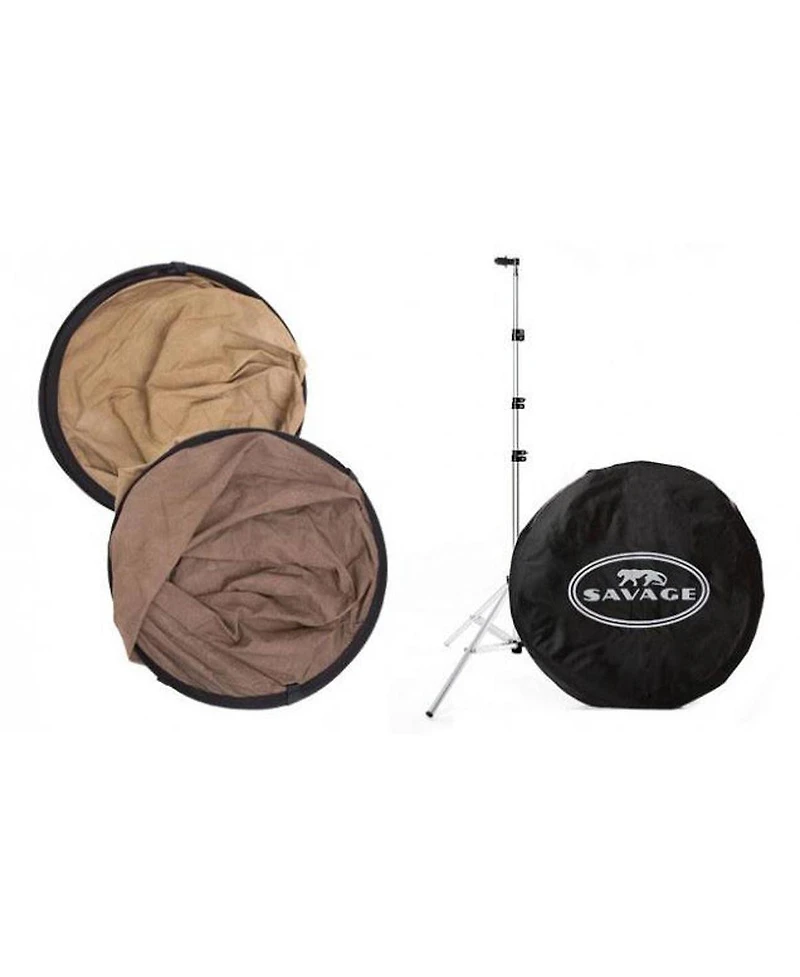 Savage 60x72" Collapsible Disc / Reversible Muslin Style Background - Earth Tone