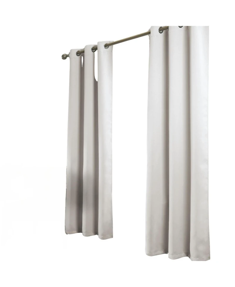 Rt Designer Collection Anchorage 2 Pack Blackout Grommet Luxurious Modern Design Curtain Panel Pair 36" x 84" White