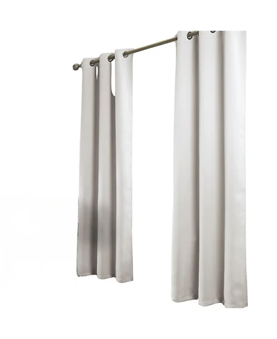 Rt Designer Collection Anchorage 2 Pack Blackout Grommet Luxurious Modern Design Curtain Panel Pair 36" x 84" White