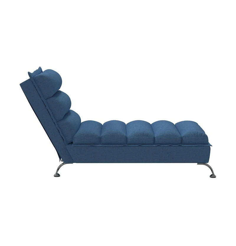 vidaXL Chaise Lounge Blue Fabric (100% polyester), Plywood, Chromed Steel