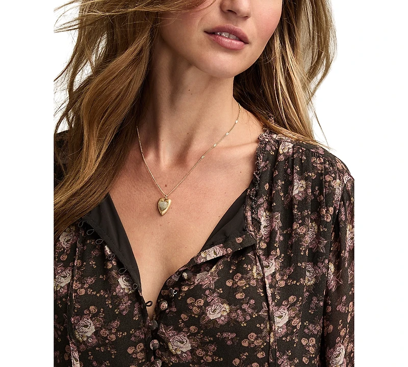 Lucky Brand Women's Dropped Waist Floral Mini Dress