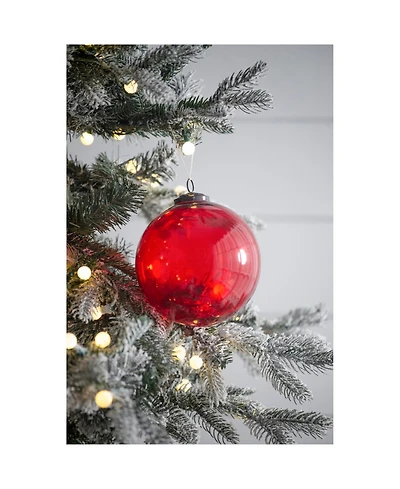 Streamdale 6" Red Glass Ornament Decorative Hanging Ball Christmas Tree Ornaments Set of 3