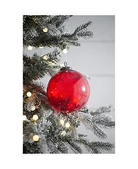 Streamdale 6" Red Glass Ornament Decorative Hanging Ball Christmas Tree Ornaments Set of 3