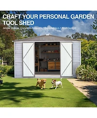 Streamdale Furniture 8x10FT Iron-Wood Tool Shed - Nature & Function