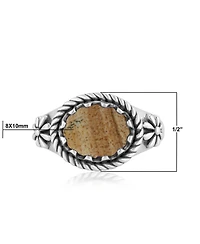American West Jewelry Sterling Silver Picture Jasper East Ring
