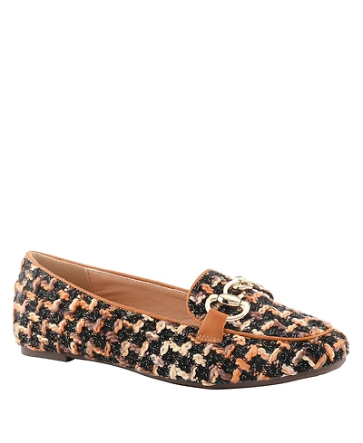 Patrizia Women's Knitknot Boucle Loafers with Chain Accent