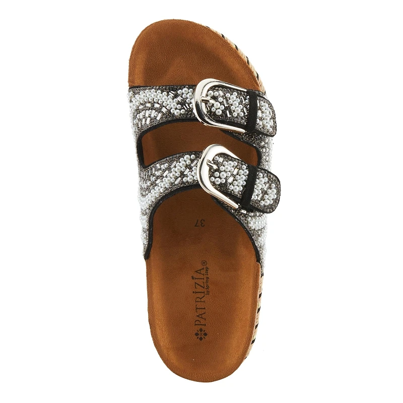 Patrizia Women's Pearline Pearl & Crystal Beaded Slide Wedge Sandals