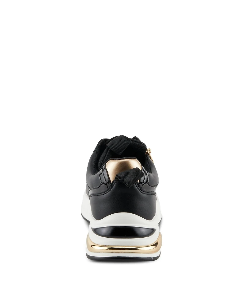 Patrizia Women's Ursa Platform Glitter Upper and Gold Accents Sneakers