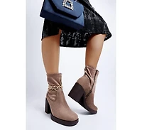 London Rag Womens Enito Microfiber Sock Boots