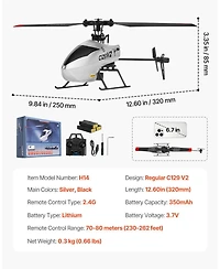 Mecale 2.4GHz Single-Propeller Rc Helicopter with Gyro and One-Key Takeoff/Landing