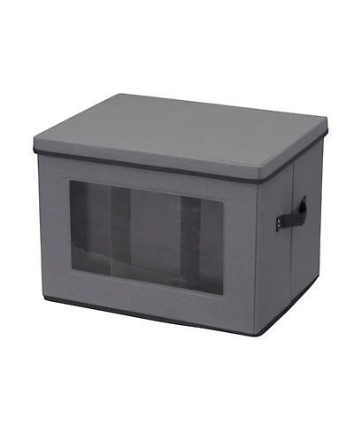 Household Essentials Tall Wine and Bottle Storage Chest, Gray