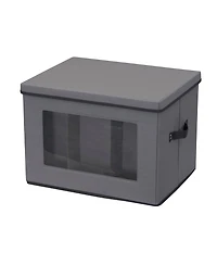 Household Essentials Tall Wine and Bottle Storage Chest, Gray