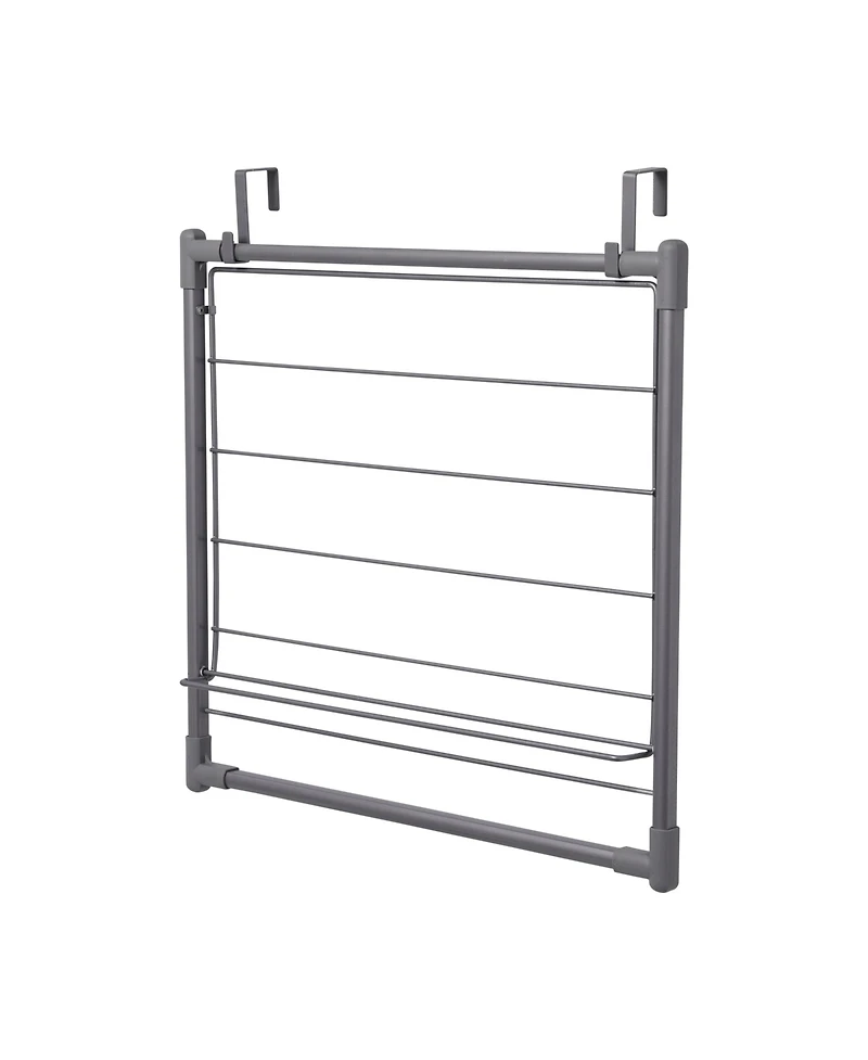 Household Essentials Metal Expandable Over the Door Drying Rack, Grey