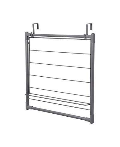 Household Essentials Metal Expandable Over the Door Drying Rack, Grey