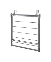 Household Essentials Metal Expandable Over the Door Drying Rack, Grey