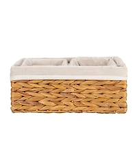 Household Essentials Wicker Basket Set, 3 Pieces, 1 Large and 2 Small Water Hyacinth Baskets