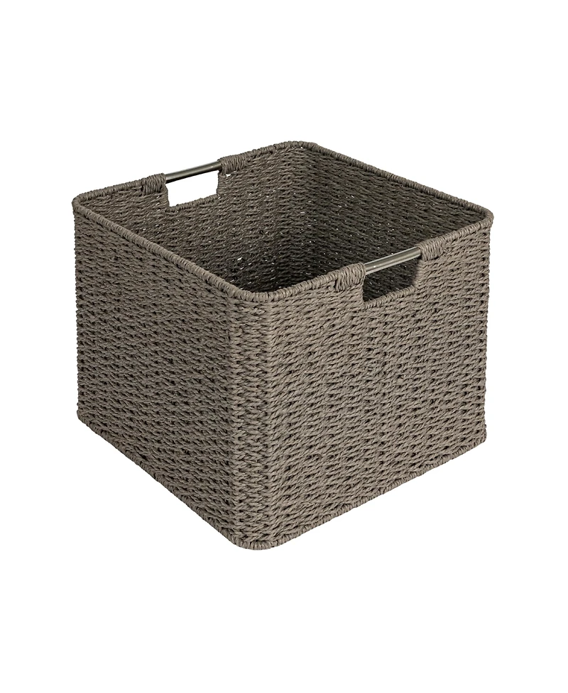 Household Essentials Square Woven Basket, Grey