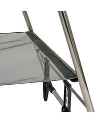 Household Essentials Multi Tier Stainless Steel Laundry Drying Rack with T Bar and Two Side Wings, Silver