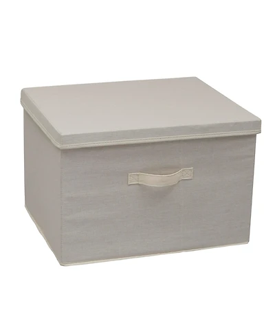 Household Essentials Wide Storage Box With Lid Box, 15"x18.5"x12", Natural