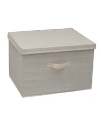 Household Essentials Wide Storage Box With Lid Box, 15"x18.5"x12", Natural