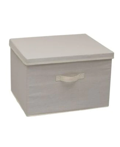 Household Essentials Wide Storage Box With Lid Box 15x18.5x12 Natural