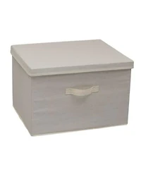 Household Essentials Wide Storage Box With Lid Box 15x18.5x12 Natural