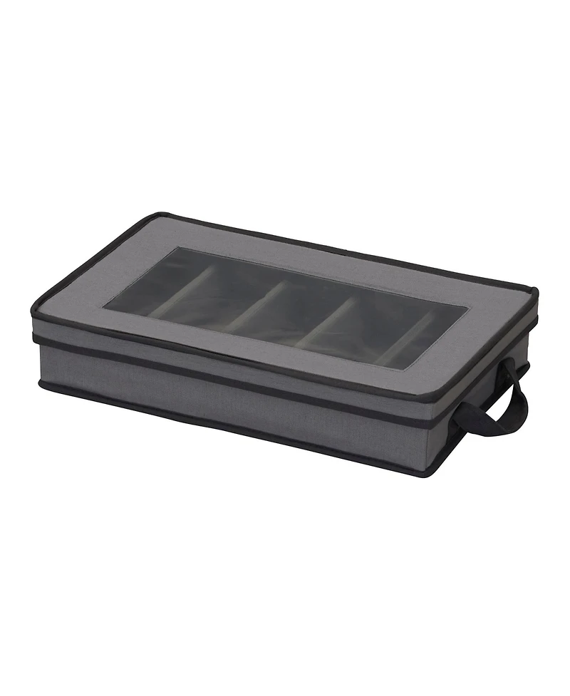 Household Essentials Windowed Flatware Storage Chest, Gray