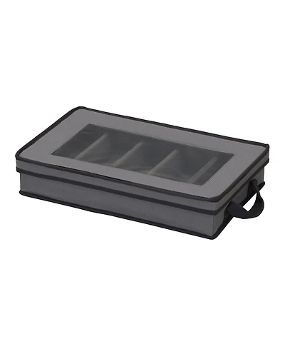 Household Essentials Windowed Flatware Storage Chest, Gray