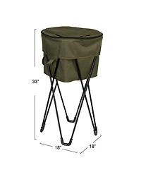 Household Essentials Thermal Standing Cooler with Travel Bag, Olive Green