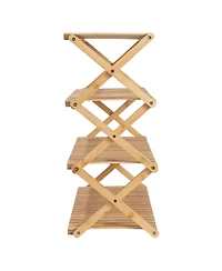 Household Essentials4-Tier Folding Shoe Rack, Natural