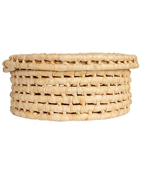 Household Essentials Handwoven Corn Leaf Nestable Baskets with Lids, Natural, Set of 2