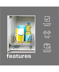 Household Essentials Glidez 14.5" W Chrome-Plated Steel Pull-Out Storage Organizer.