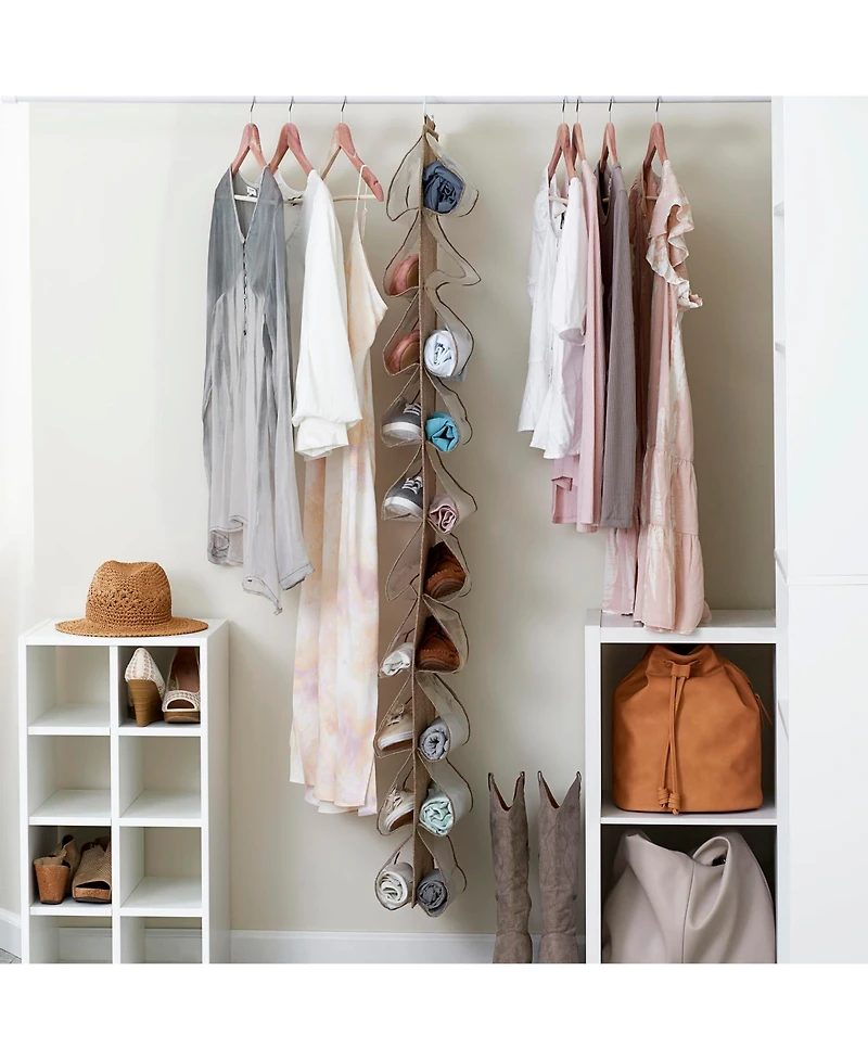 Household Essentials20-Pocket Closet Shoe File, Beige