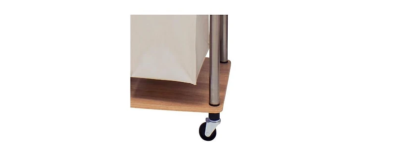 Household Essentials Modern Laundry Center with Wheels, 3 Washable Linen Bags, Light Ash Wood Grain Laminate