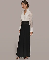 Donna Karan New York Women's V-Neck Long-Sleeve Maxi Dress