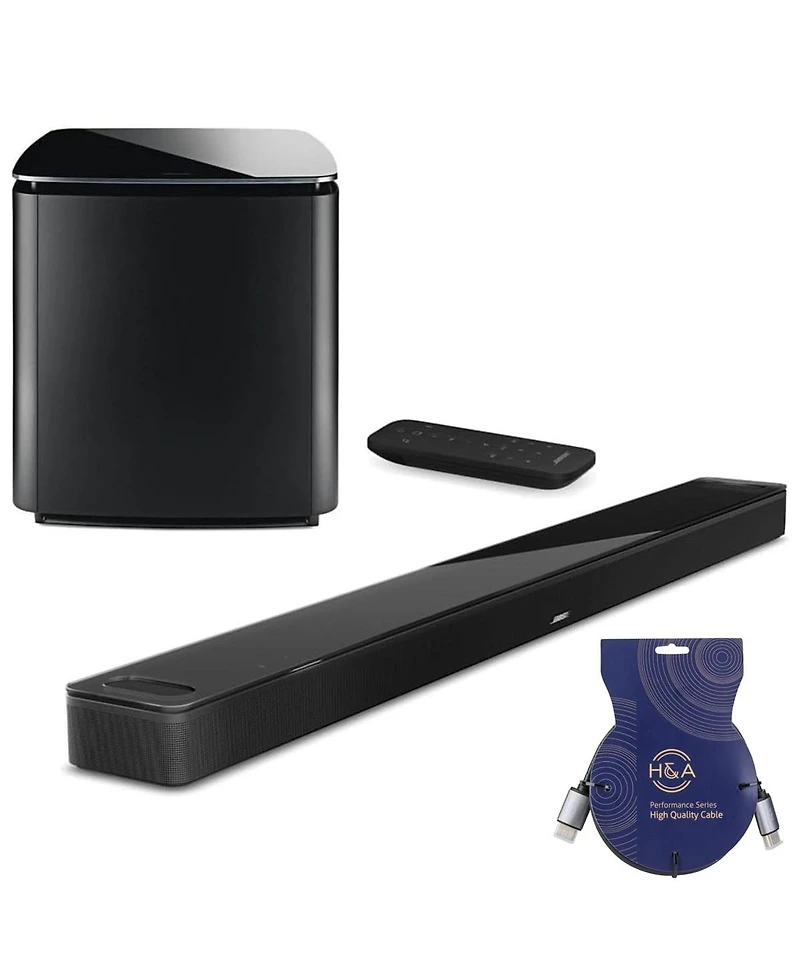 Bose Smart Ultra Dolby Atmos Soundbar Speaker, Black, Bundle with Bass Module 700, Sound Bar for Home Audio Speaker Tv Wireless, Bluetooth,