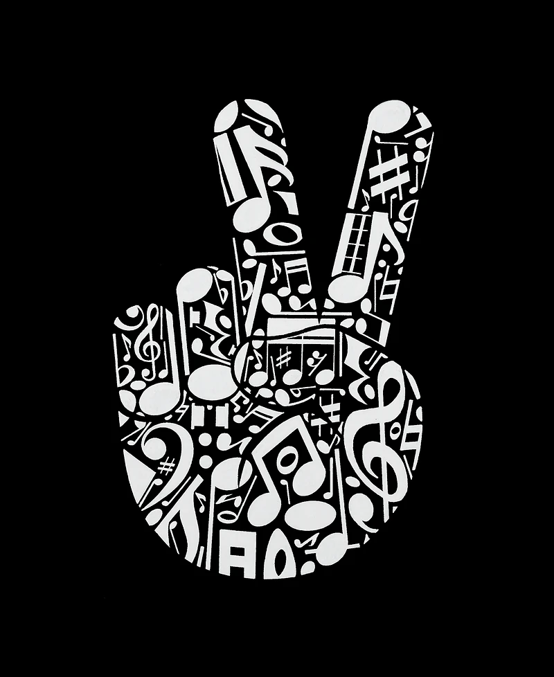 La Pop Art Women's Peace Finger Notes Word Long Sleeve T-Shirt