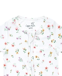 Copper Pearl Baby Girls' Eloise Printed Zip-Up Footed Pajamas