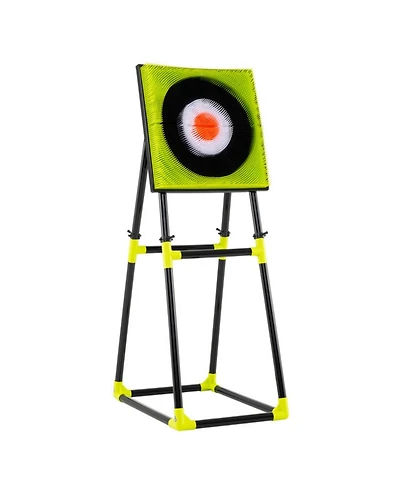 4-in-1 Throwing Target Game Set with Axes, Darts, Bow & Arrows for Kids and Adults