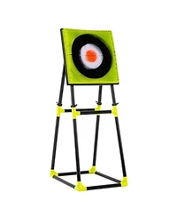 4-in-1 Throwing Target Game Set with Axes, Darts, Bow & Arrows for Kids and Adults