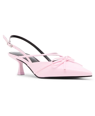 Madden Girl Women's Vixen Bow Slingback Kitten Heel Pumps