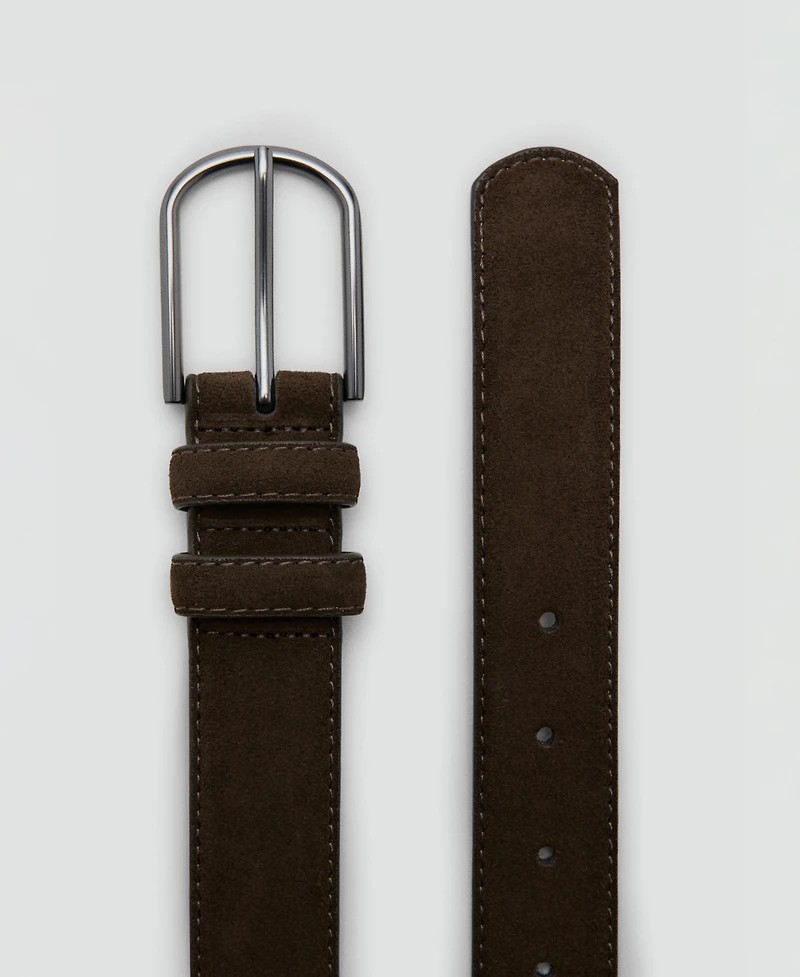 Mango Men's Suede Leather Belt