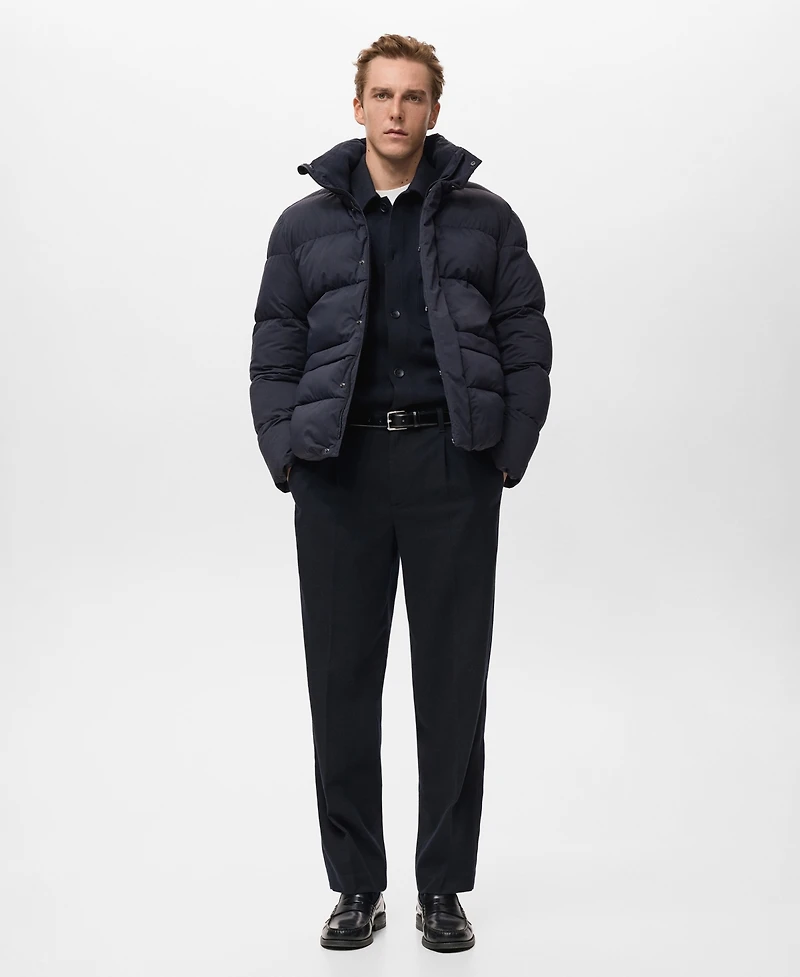 Mango Men's Short Puffer Water-Repellent Anorak