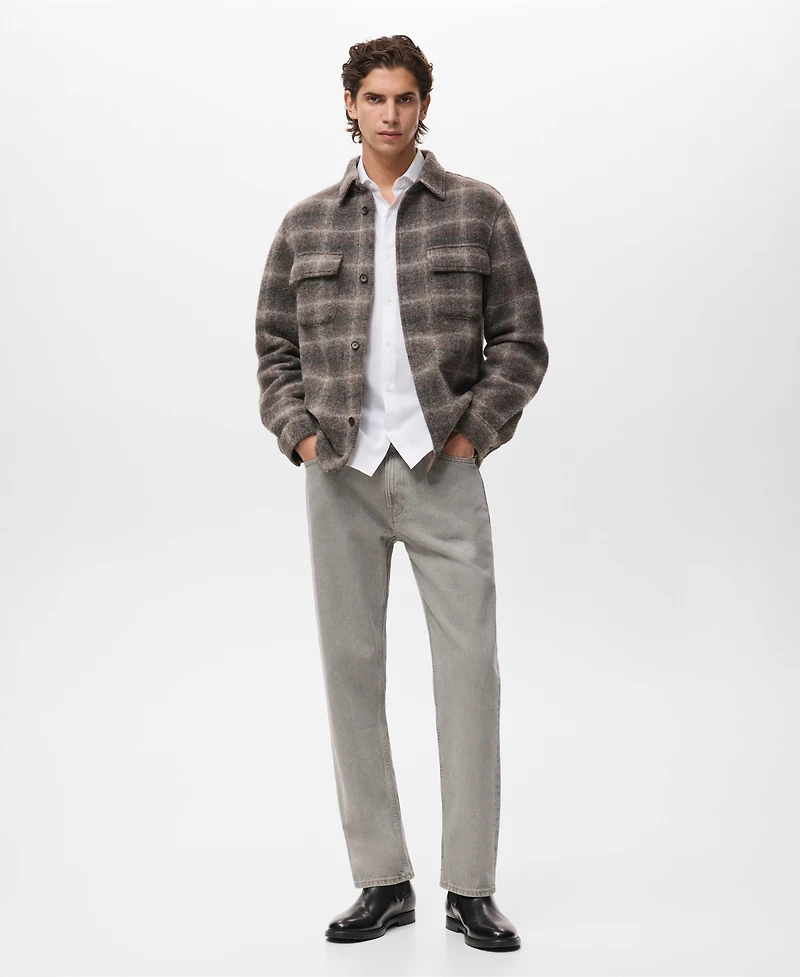 Mango Men's Wool-Blend Check Jacket
