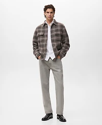 Mango Men's Wool-Blend Check Jacket