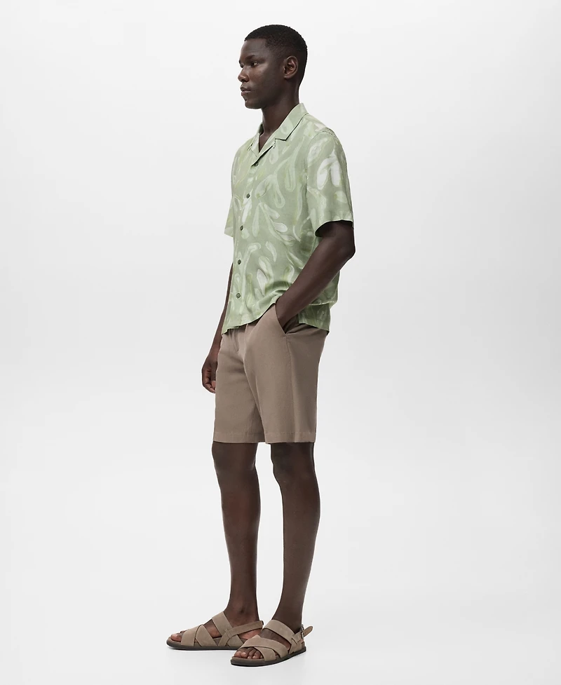 Mango Men's Fluid Relaxed-Fit Printed Shirt