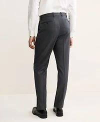 Mango Men's Italian Virgin Wool Flannel Suit Pants