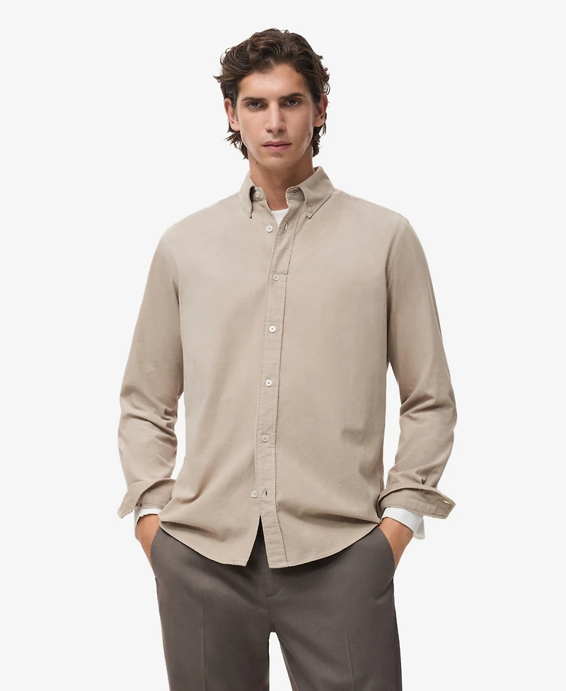 Mango Men's Classic-Fit Micro-Corduroy Shirt